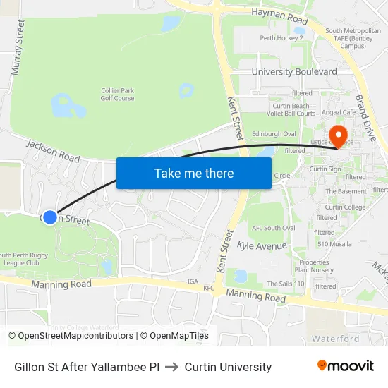 Gillon St After Yallambee Pl to Curtin University map