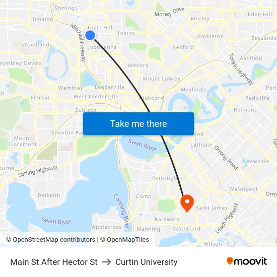 Main St After Hector St to Curtin University map