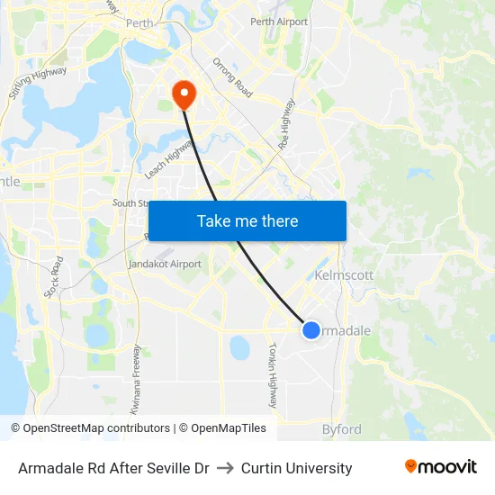 Armadale Rd After Seville Dr to Curtin University map