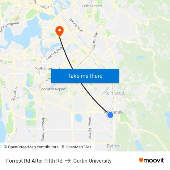 Forrest Rd After Fifth Rd to Curtin University map