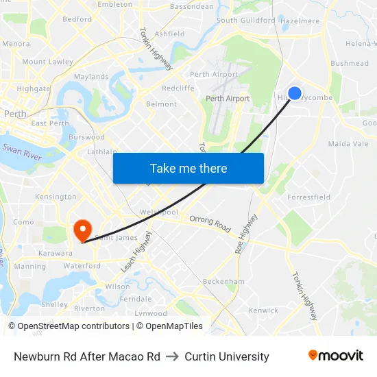 Newburn Rd After Macao Rd to Curtin University map