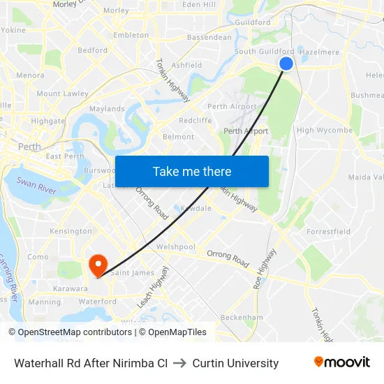 Waterhall Rd After Nirimba Cl to Curtin University map