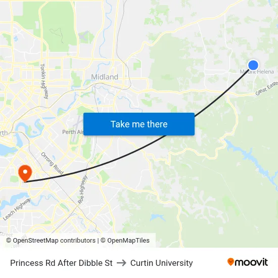 Princess Rd After Dibble St to Curtin University map