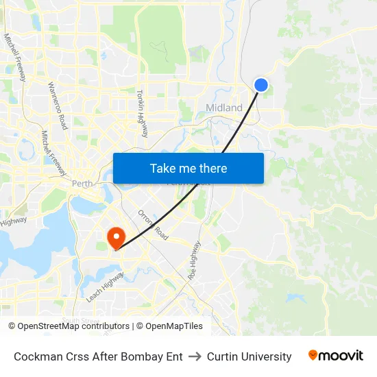 Cockman Crss After Bombay Ent to Curtin University map