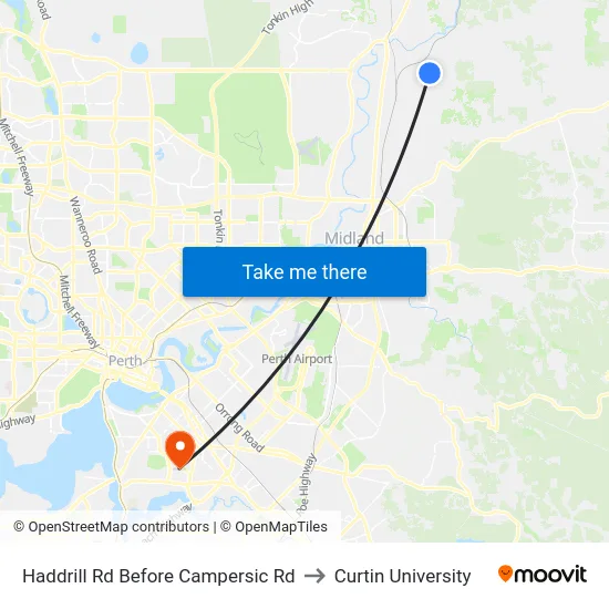 Haddrill Rd Before Campersic Rd to Curtin University map