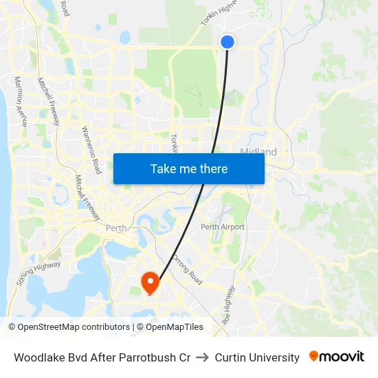 Woodlake Bvd After Parrotbush Cr to Curtin University map