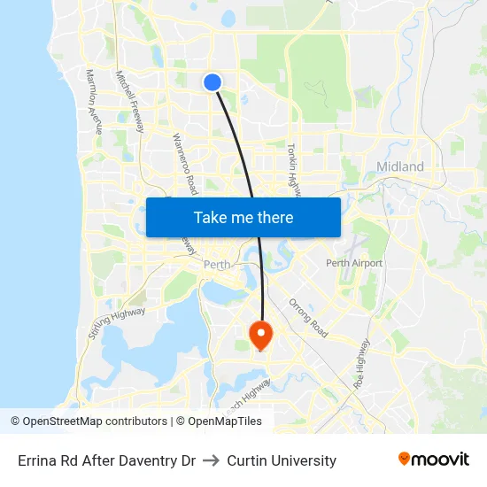 Errina Rd After Daventry Dr to Curtin University map