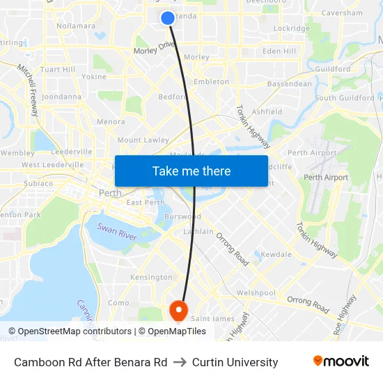 Camboon Rd After Benara Rd to Curtin University map