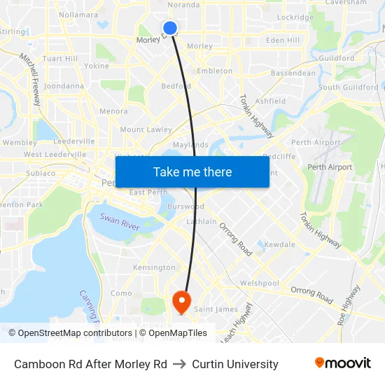 Camboon Rd After Morley Rd to Curtin University map