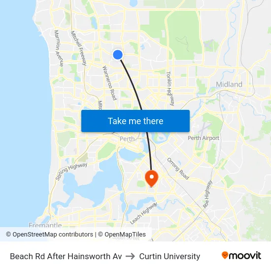 Beach Rd After Hainsworth Av to Curtin University map