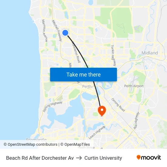 Beach Rd After Dorchester Av to Curtin University map