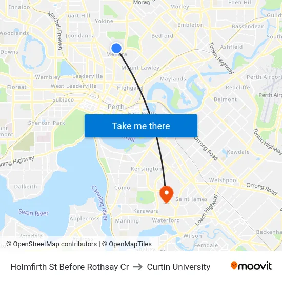 Holmfirth St Before Rothsay Cr to Curtin University map