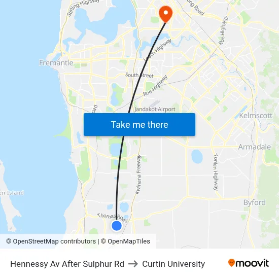 Hennessy Av After Sulphur Rd to Curtin University map