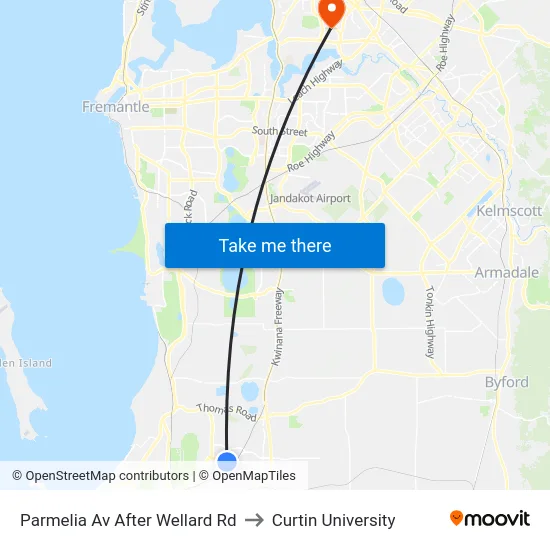 Parmelia Av After Wellard Rd to Curtin University map