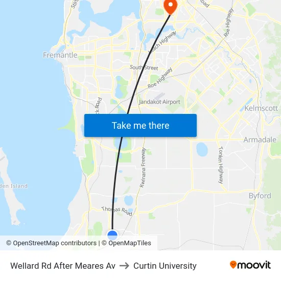 Wellard Rd After Meares Av to Curtin University map