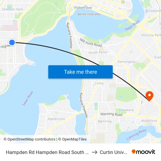 Hampden Rd Hampden Road South Cat Id 128 to Curtin University map