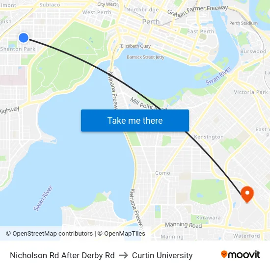 Nicholson Rd After Derby Rd to Curtin University map