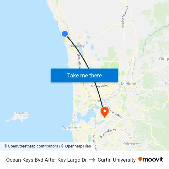 Ocean Keys Bvd After Key Largo Dr to Curtin University map
