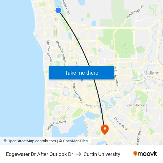 Edgewater Dr After Outlook Dr to Curtin University map