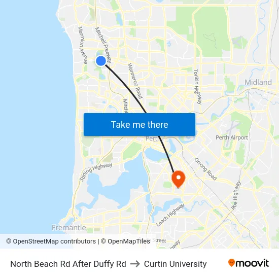 North Beach Rd After Duffy Rd to Curtin University map