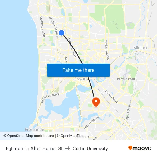 Eglinton Cr After Hornet St to Curtin University map