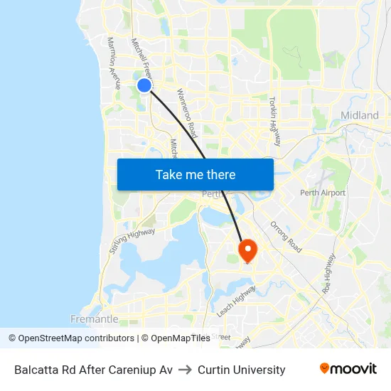 Balcatta Rd After Careniup Av to Curtin University map