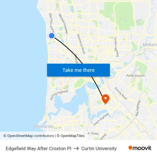 Edgefield Way After Croxton Pl to Curtin University map