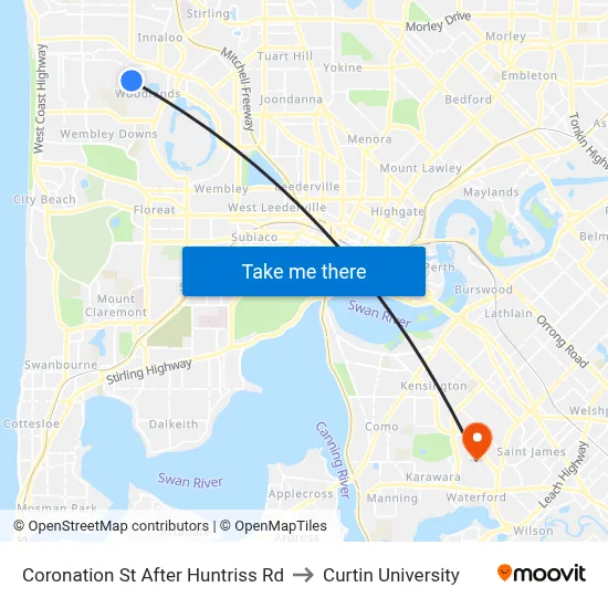 Coronation St After Huntriss Rd to Curtin University map