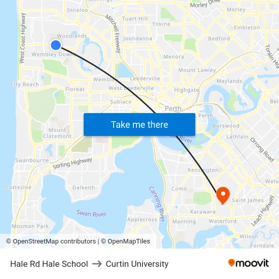 Hale Rd Hale School to Curtin University map