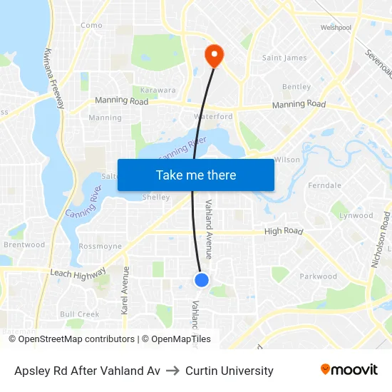 Apsley Rd After Vahland Av to Curtin University map