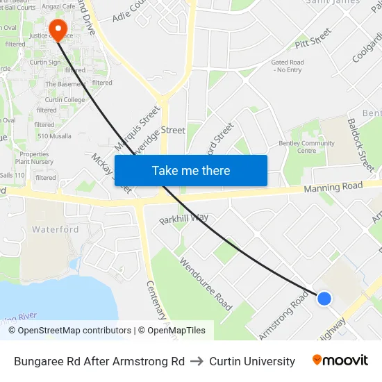 Bungaree Rd After Armstrong Rd to Curtin University map