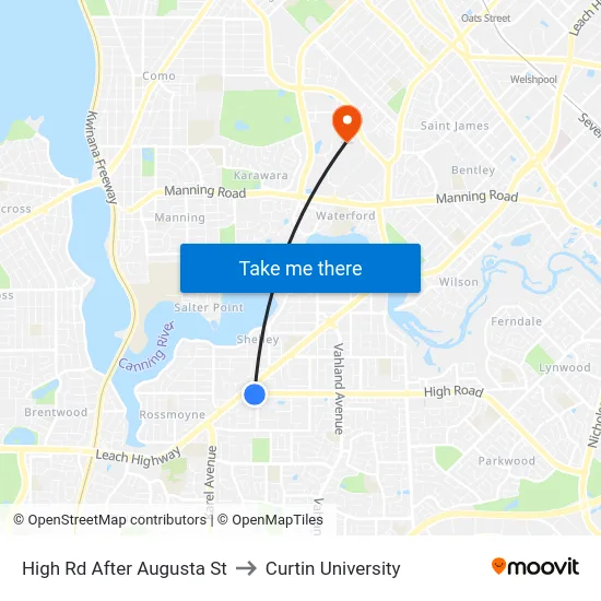 High Rd After Augusta St to Curtin University map
