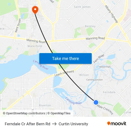 Ferndale Cr After Bern Rd to Curtin University map
