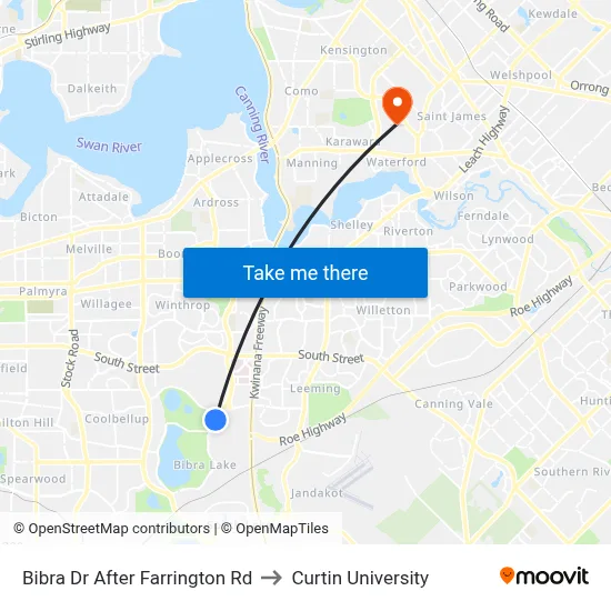 Bibra Dr After Farrington Rd to Curtin University map