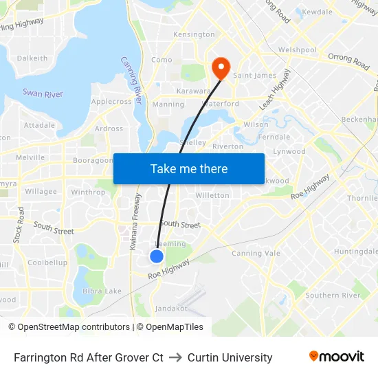 Farrington Rd After Grover Ct to Curtin University map
