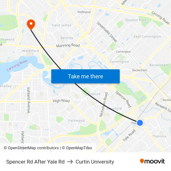 Spencer Rd After Yale Rd to Curtin University map