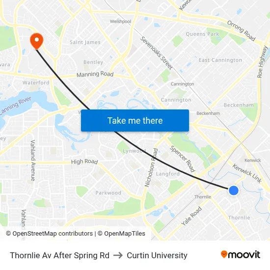 Thornlie Av After Spring Rd to Curtin University map