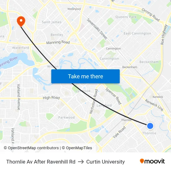Thornlie Av After Ravenhill Rd to Curtin University map