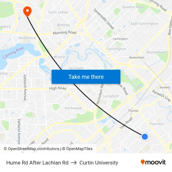 Hume Rd After Lachlan Rd to Curtin University map