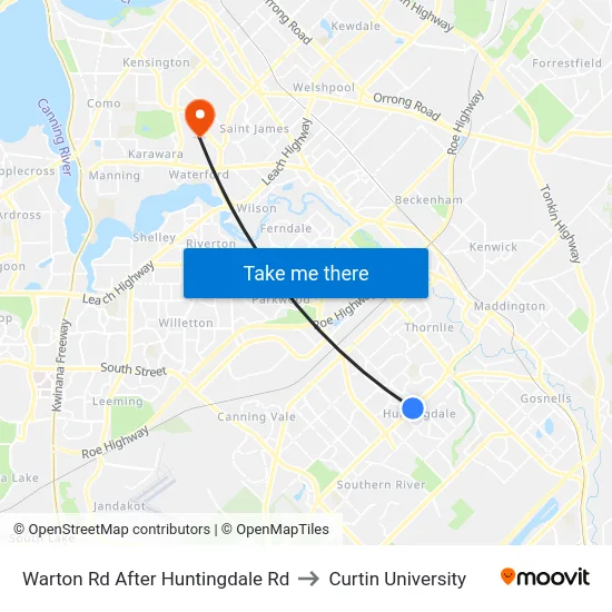 Warton Rd After Huntingdale Rd to Curtin University map