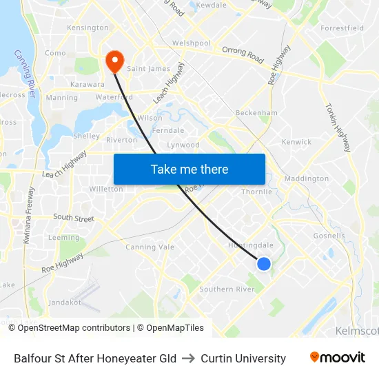 Balfour St After Honeyeater Gld to Curtin University map