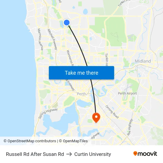 Russell Rd After Susan Rd to Curtin University map