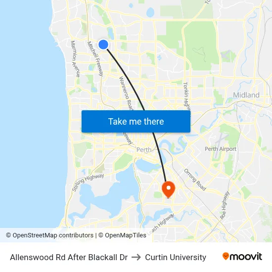 Allenswood Rd After Blackall Dr to Curtin University map