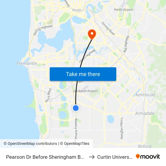 Pearson Dr Before Sheringham Bend to Curtin University map