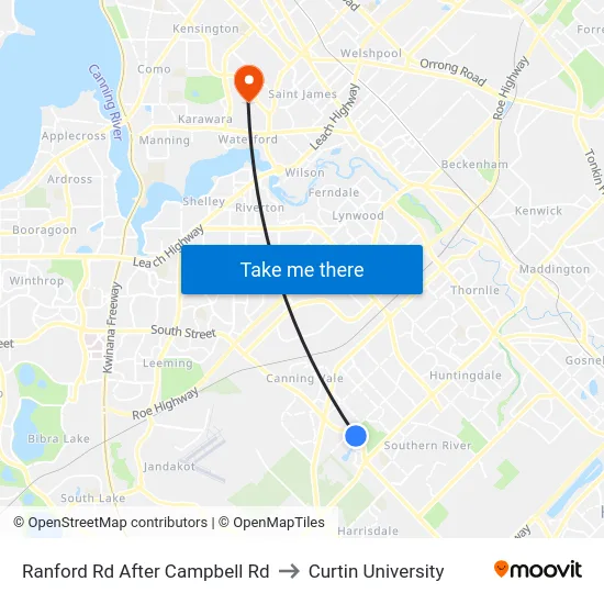 Ranford Rd After Campbell Rd to Curtin University map