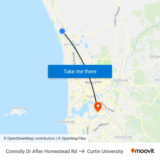 Connolly Dr After Homestead Rd to Curtin University map
