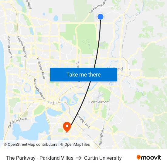 The Parkway   - Parkland Villas to Curtin University map