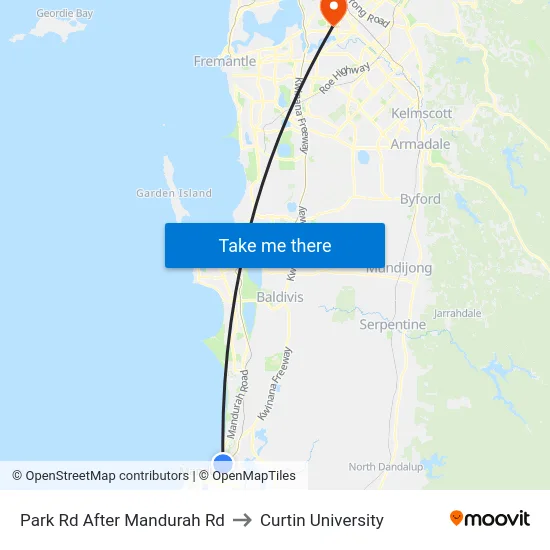 Park Rd After Mandurah Rd to Curtin University map