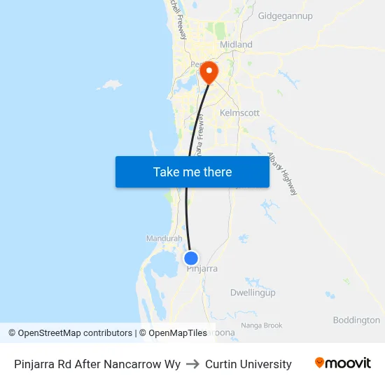 Pinjarra Rd After Nancarrow Wy to Curtin University map