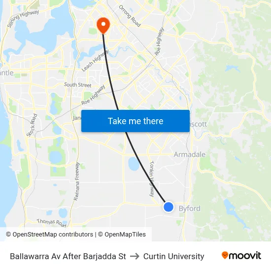 Ballawarra Av After Barjadda St to Curtin University map